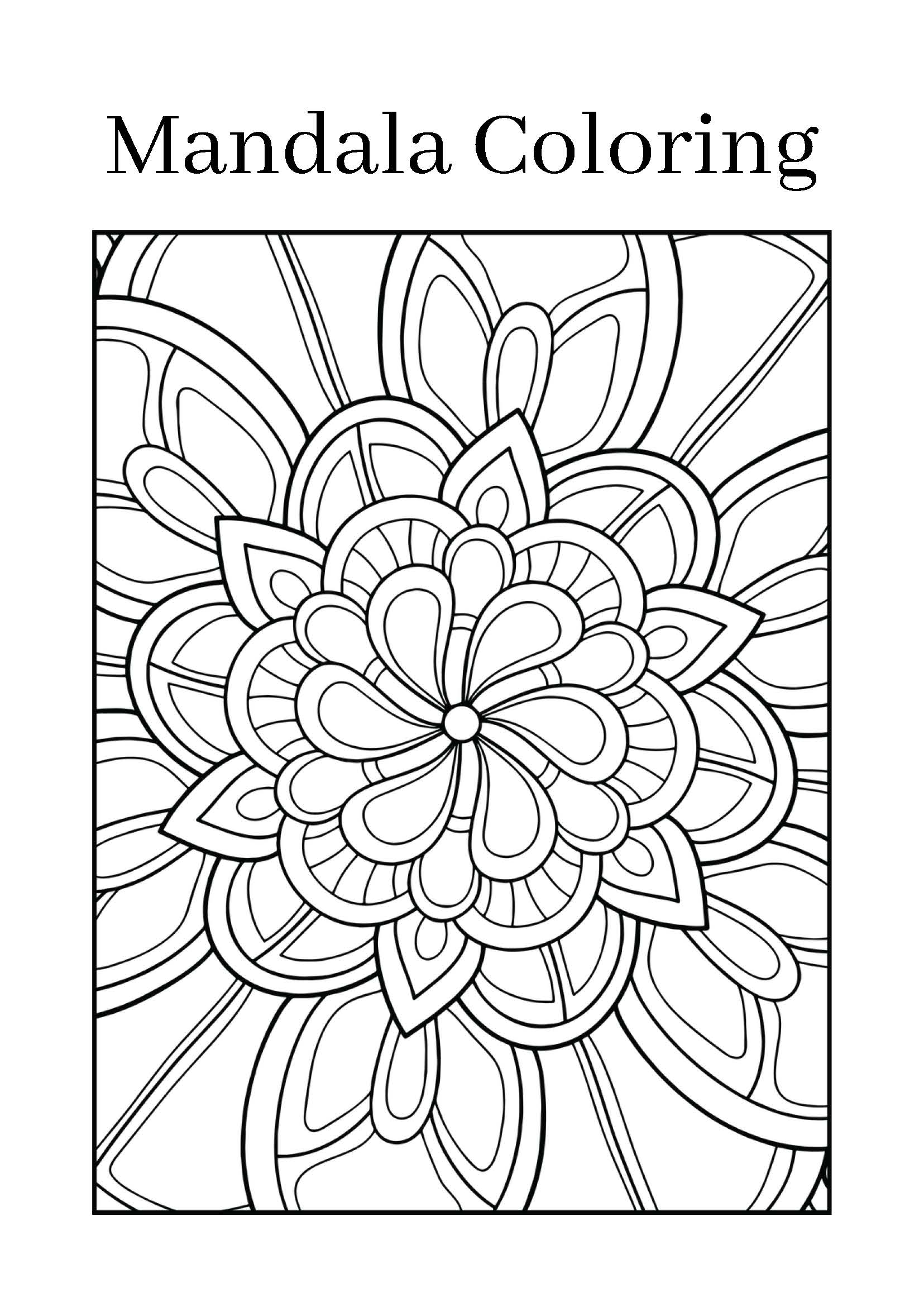 Mandala Coloring Book for Kids & Adults – 50 Pages Printable PDF Instant Download