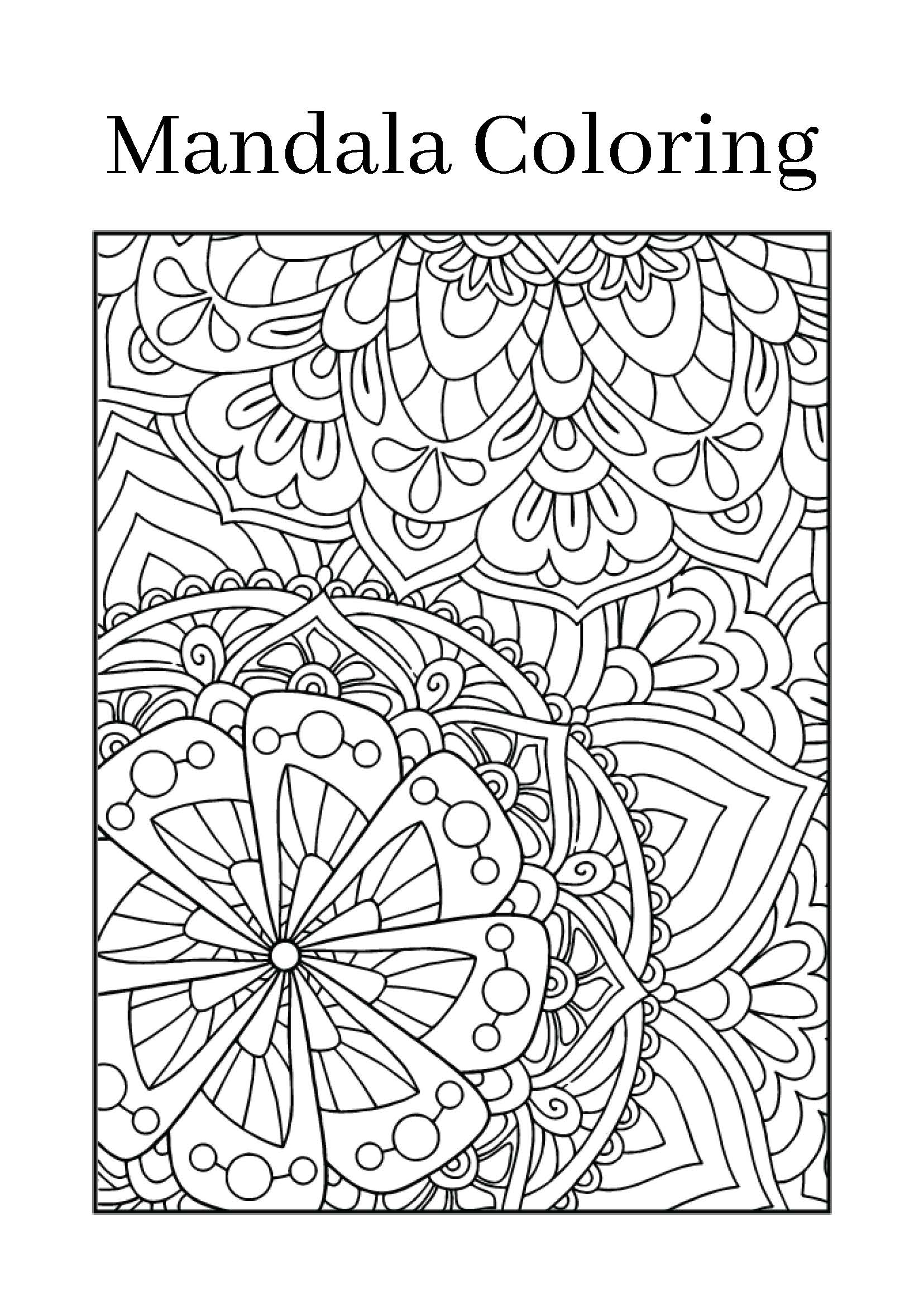 Mandala Coloring Book for Kids & Adults – 50 Pages Printable PDF Instant Download