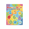 Numbers and shapes coloring book cover with A2Z N More logo